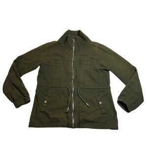 Old Navy Full Zip Linen Blend Utility Field Jacket Size XS Hipster Gorpcore